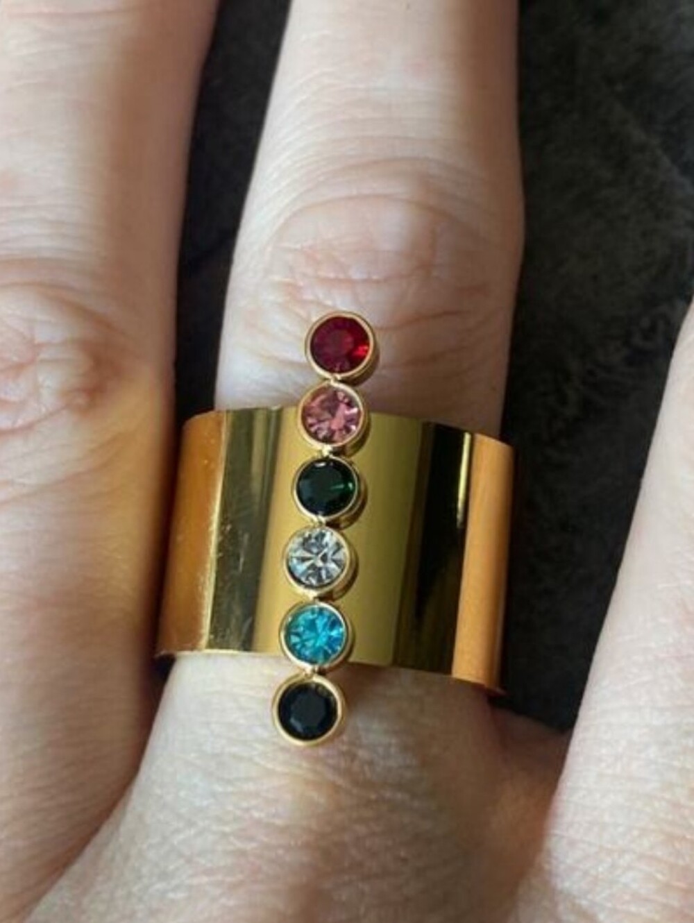 NEW Chakra Gold Tone Statement Ring size 6 - Picture 2 of 2